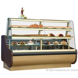 pastry sales counter Bake 1000 bronze coloured 230 volts | 2 shelves | rounded windscreen product photo