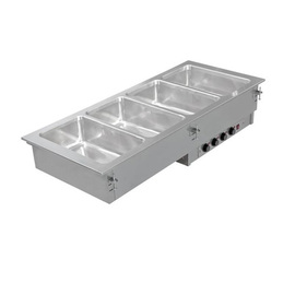 single-basin bain marie GN 1/1 built-in unit with 2 basins | 1600 watts 230 volts product photo