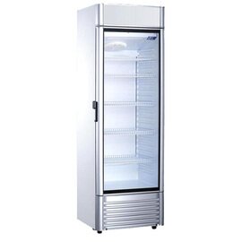 glass doored refrigerator KBS 422 GDU silver coloured 350 l | convection cooling | door swing on the right product photo