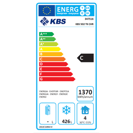 commercial freezer GN 2/1 KBS 502 TK CHR 520 ltr | static cooling | door swing on the right product photo  S