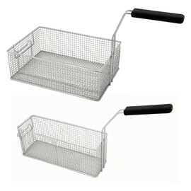 Half-size frying basket for 8-liter deep fryer, made of wire mesh with lid  product photo