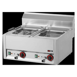 Electric pasta cooker with 2 basins, 8 liters each - tabletop appliance product photo