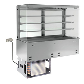 built-in self-service refrigerated display case GN 2/1 with night blind | ready to plug in | 230 volts | 500 watts product photo
