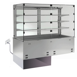built-in self-service refrigerated display case GN 2/1 | 4 customer flaps 700 x 200 mm | 230 volts | central cooling product photo