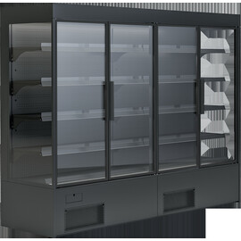 wall cooling shelf VARIANT 257 black with revolving doors product photo