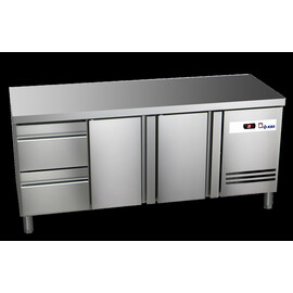 Ready KT3102 refrigerated counter with worktop, 2 doors, 2 half drawers product photo
