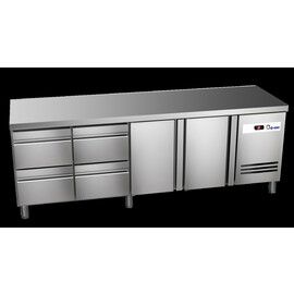 Ready KT4104 refrigerated counter with worktop, 2 doors, 4 half drawers product photo