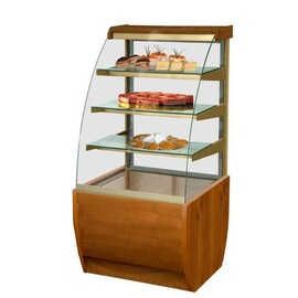 cake counter Jamaika 700 mahogany coloured 230 volts | 3 shelves | rounded  | crumb drawer product photo