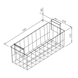 SNOW PREMIUM basket, white, 275 x 765 x H 330 mm product photo