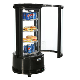 Countertop refrigerated display case Rondo black 73 ltr 230 volts | 4 shelves | rounded product photo S