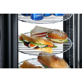 Countertop refrigerated display case Rondo black 73 ltr 230 volts | 4 shelves | rounded product photo S