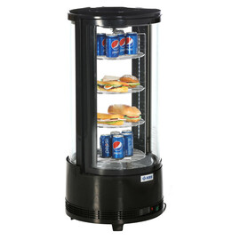 Countertop refrigerated display case Rondo black 73 ltr 230 volts | 4 shelves | rounded product photo