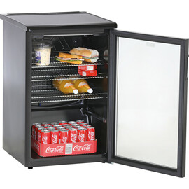 glass doored refrigerator K 140G black | 130 ltr | static cooling | changeable door hinge product photo  S