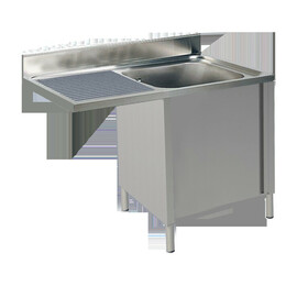 sink centre with base cabinet sink on the right side | 1 basin L 1400 mm T 700 mm H 850 mm product photo
