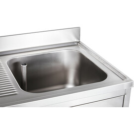 sink centre with base cabinet sink on the right side | 1 basin L 1400 mm T 700 mm H 850 mm product photo  S