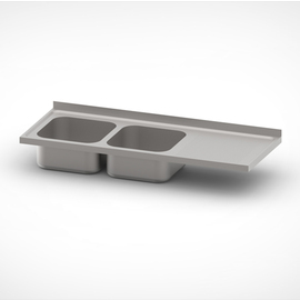 kitchen sink cover 1400 mm x 700 mm | 2 basins | drainboard on the right product photo
