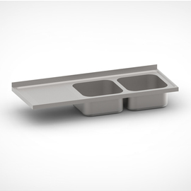 kitchen sink cover 1400 mm x 600 mm | 2 basins | drainboard on the left product photo