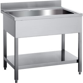kitchen sink table STEM 1070 EM ECOLINE 1 basin | 860 x 500 x 370 mm with bottom shelf L 1000 mm W 700 mm product photo