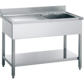 kitchen sink table STER 1260 EM ECOLINE with drainboard on the left 1 basin | 500 x 400 x 250 mm with bottom shelf L 1200 mm W 600 mm product photo