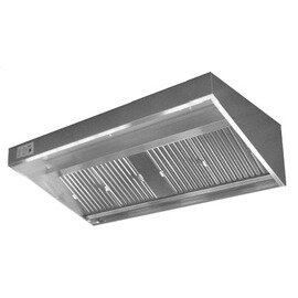 Wall hood, ECO, slanted shape with built-in fan and controller, stainless steel, surface lighting, 2 filters, depth 90 cm, height 45 cm product photo
