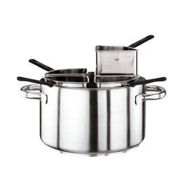 meat pot | pasta pot KG LINE 1000 20.5 l stainless steel with quarter size mesh inserts  Ø 360 mm  H 215 mm  | stainless steel cold handles product photo