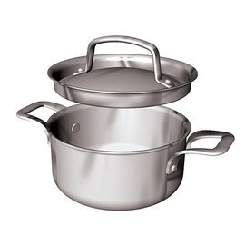 meat pot KG LINE 2500 0.7 ltr stainless steel with lid  Ø 120 mm  H 60 mm  | stainless steel handles product photo