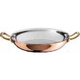 round roast pan  • stainless steel  • aluminium  • copper  Ø 260 mm  H 50 mm | 2 brass handles product photo
