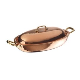 frying pan KG LINE 15300 copper with lid  L 380 mm  B 260 mm  H 111 mm • 2 brass handles product photo