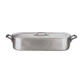 fish cauldron 9 ltr aluminium pot|lid|strainer insert 500 mm  x 150 mm  H 120 mm  | Stainless steel tubular handles product photo