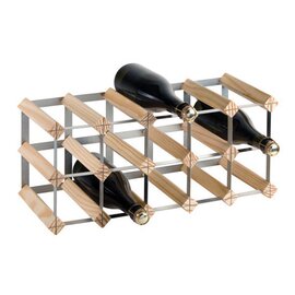 Wine rack, for 15 bottles, material: wood / metal, dimensions: 52 x 23 x 23 cm, for self-assembly product photo