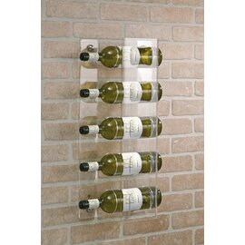 Wine rack, for 5 bottles up to a Ø of 8.2 cm, for wall mounting, material: plastic, dimensions: 29 x 14 x 60 cm product photo