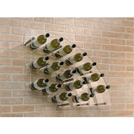 Wine rack, for 15 bottles up to a Ø of 8.2 cm, for wall mounting, material: plastic, dimensions: 80 x 65 cm product photo