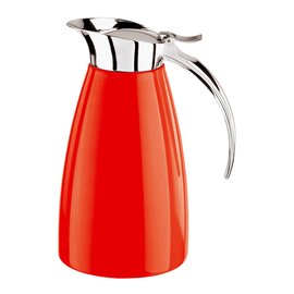 thermal jug 0.3 ltr stainless steel red hinged lid product photo