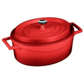 stewing pan 4.8 ltr cast iron with lid red oval  Ø 290 mm  | cast-on handles product photo