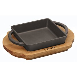 pan with wooden service board  • cast iron black | 150 mm  x 120 mm product photo
