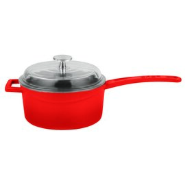 casserole 1 ltr with lid red  Ø 160 mm  | long handle product photo