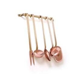 6-piece copper set made of different creators and foams, as well as a kitchen fork, including ladle plate product photo