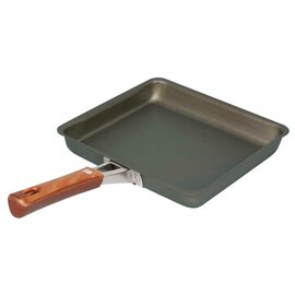 Japanese omelette pan  • non-stick coated | 220 mm  x 210 mm  H 35 mm | wooden handle product photo