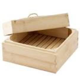 steam cooker bamboo with lid square 165 mm  x 165 mm  | without handle product photo