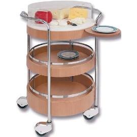 dessert carts & more walnut coloured with domed hood  | 3 shelves  Ø 600 mm  H 950 mm product photo