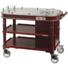 flambé trolleys gas 1 cooking zone  | rosewood coloured  L 1220 mm  B 585 mm  H 895 mm product photo