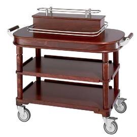 aperitif cart|digestif trolley rosewood coloured  | 3 shelves  L 1240 mm  B 685 mm  H 1040 mm product photo