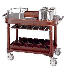 wine cart rosewood coloured  | 2 shelves  L 1220 mm  B 620 mm  H 920 mm product photo