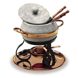 stone and copper fondue set copper stone product photo