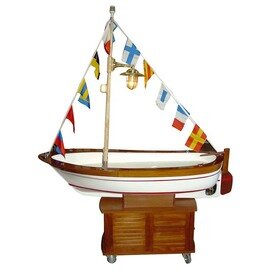 boat-shaped buffet counter Capri wood mahogany coloured product photo