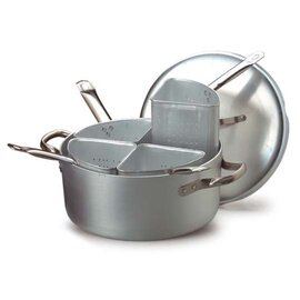 noodle cooking pot 17 ltr aluminium 3 mm with lid with 4 long handled sieves  Ø 360 mm  H 170 mm  | Stainless steel tubular handles product photo