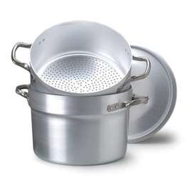 potato steamer 48.0 ltr aluminium 3 mm with lid with steamer insert  Ø 500 mm  H 320 mm  | Stainless steel tubular handles product photo