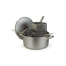 noodle cooking pot aluminium 3 mm with lid with 3 long handled sieves  Ø 340 mm  H 200 mm  | Stainless steel tubular handles product photo