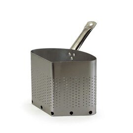 triangular pasta strainer aluminum 1/3 circular insert pot size Ø 380 mm  H 220 mm product photo