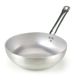 wok aluminium 5 mm  Ø 320 mm  H 100 mm | hollow stainless steel handle | plane bottom product photo